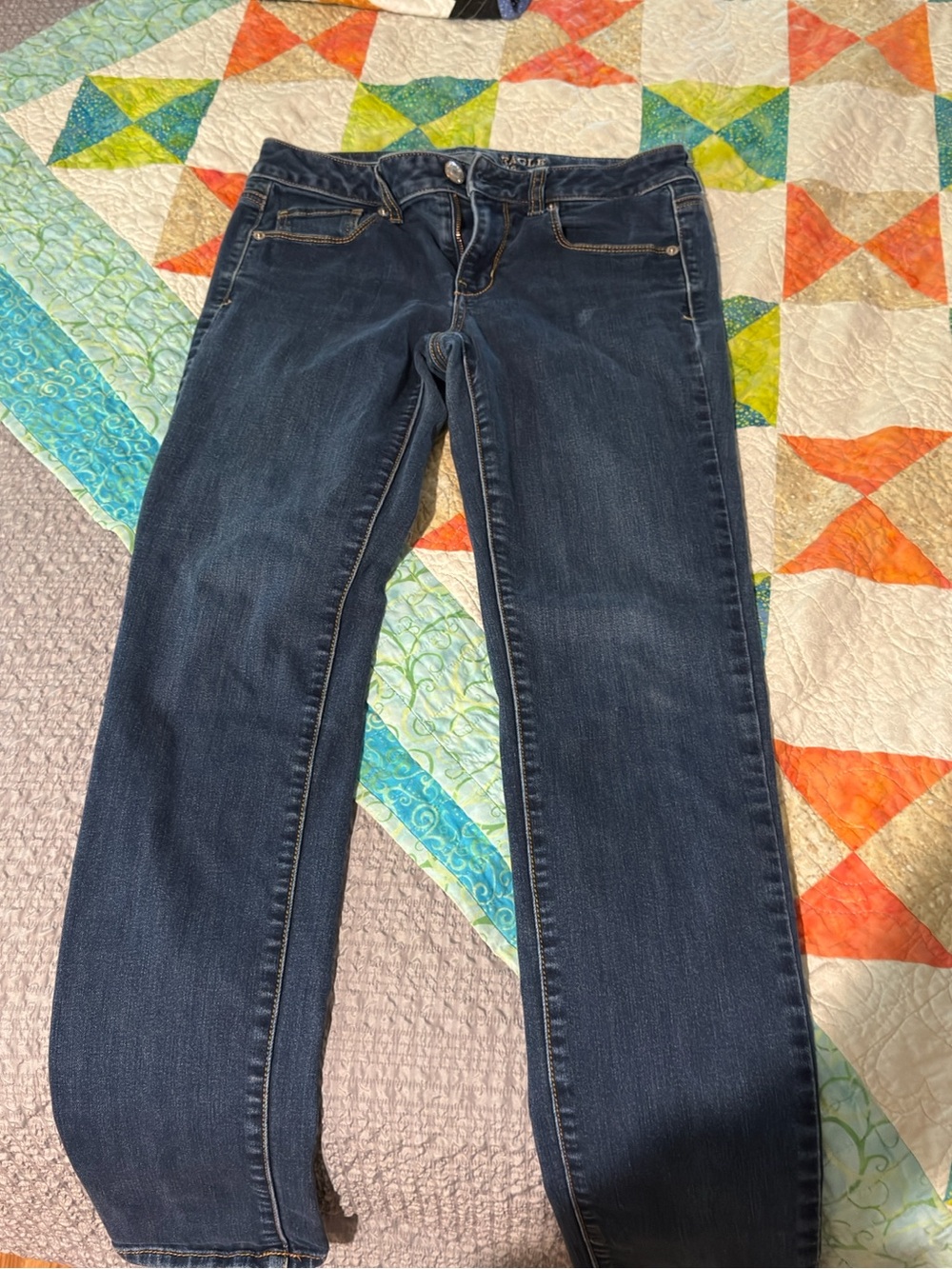 American Eagle Outfitters Dark Blue Straight Leg Jeans